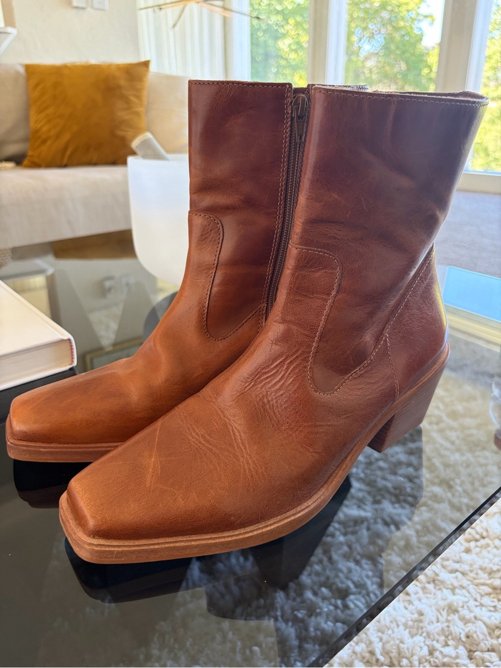 Matisse Women's Brown Leather Ankle Boots with Side Zip